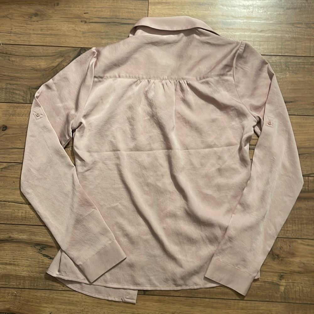 Express Button Down Light Pink Size Xxs - image 4